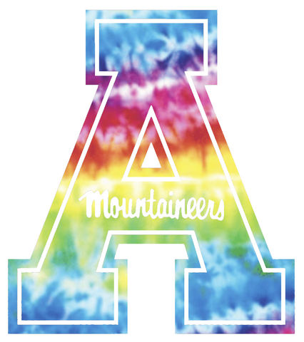 Appalachian State Mountaineers Team Logo Crucial Catch Cancer Tie Dye Vinyl Decal PICK SIZE