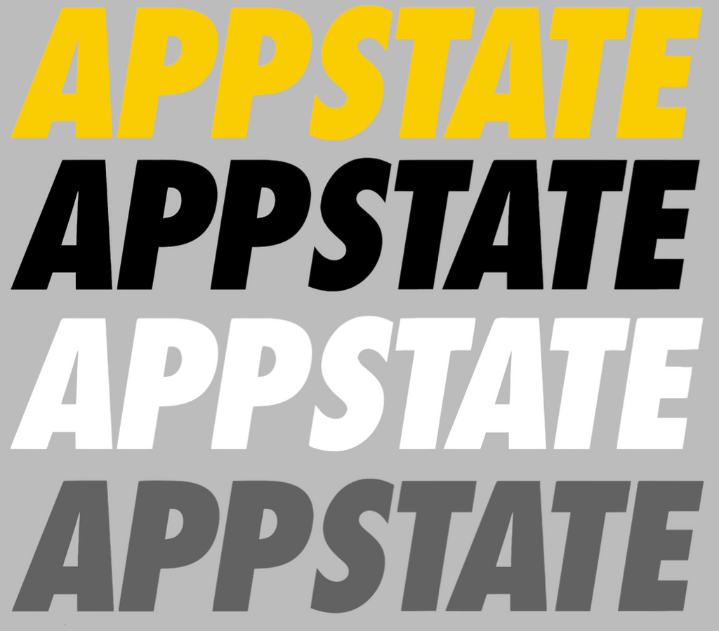 App State Letters Appalachian State Mountaineers APPSTATE Logo Premium Vinyl Decal ...