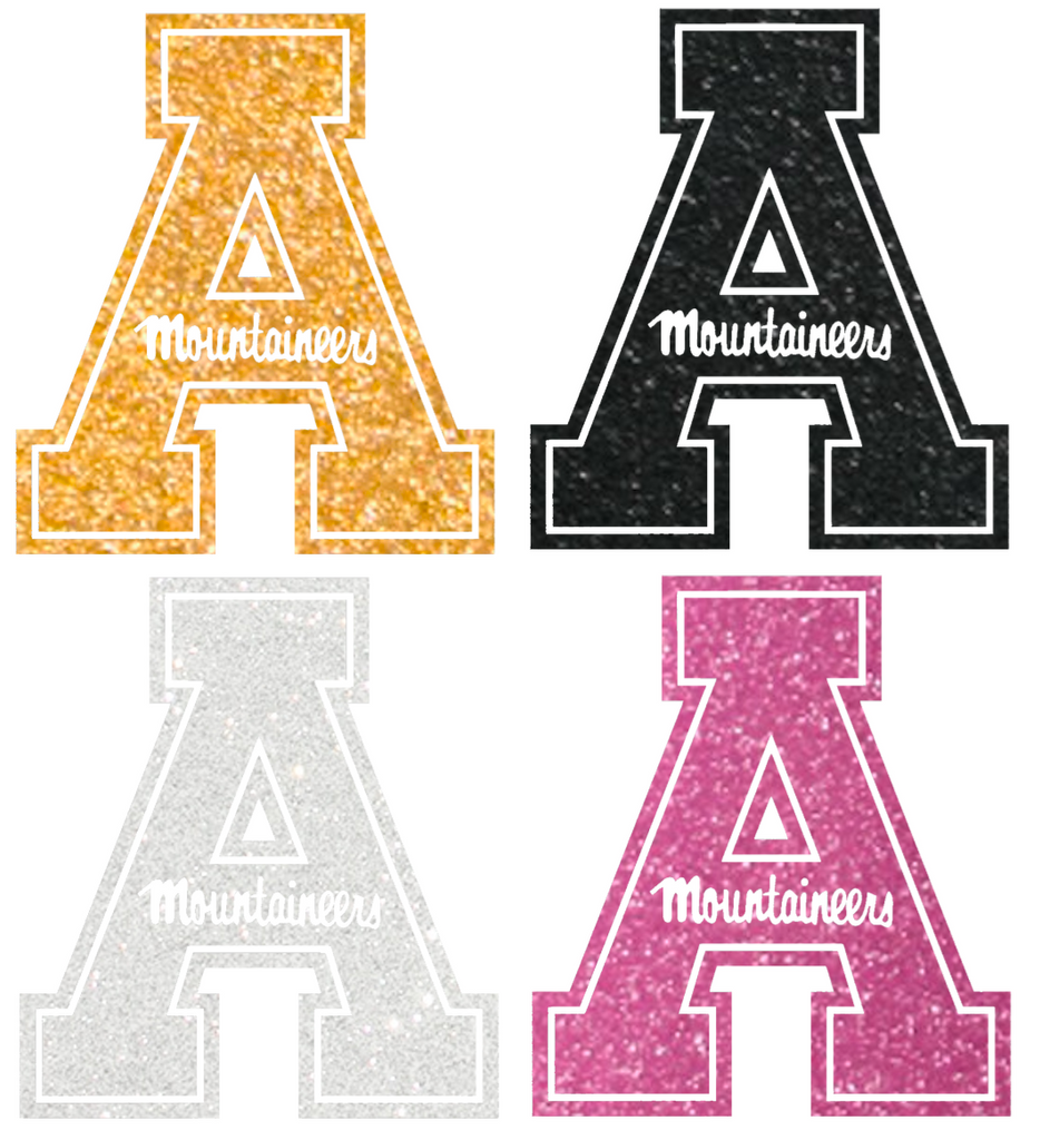 Appalachian State Mountaineers Metallic Sparkle Logo Premium DieCut Vinyl Decal PICK COLOR & SIZE