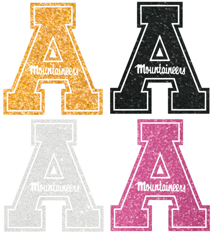 Appalachian State Mountaineers Metallic Sparkle Logo Premium DieCut Vinyl Decal PICK COLOR & SIZE