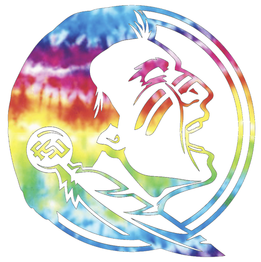 Florida State Seminoles Team Logo Crucial Catch Cancer Tie Dye Vinyl Decal PICK SIZE