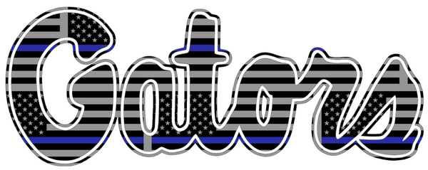 Florida Gators Script Logo Thin Blue Line American Flag Vinyl Decal ...