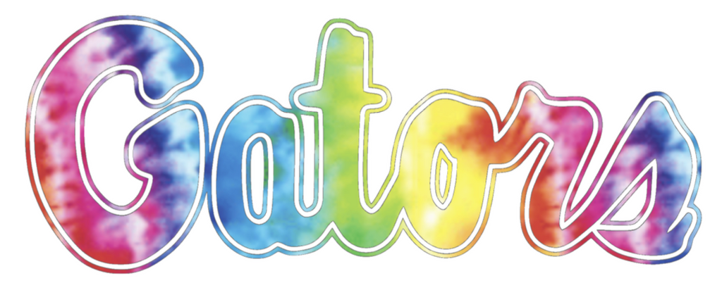 Florida Gators Script Logo Crucial Catch Cancer Tie Dye Vinyl Decal PICK SIZE