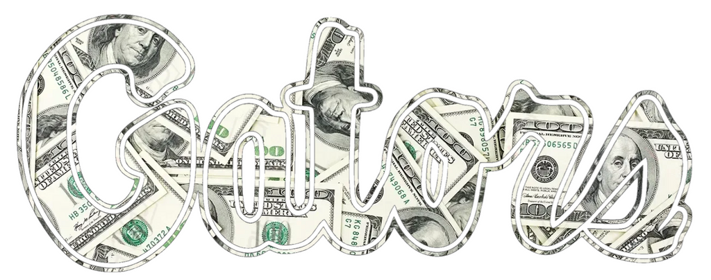 Florida Gators Script Logo Money Print Premium DieCut Vinyl Decal PICK SIZE