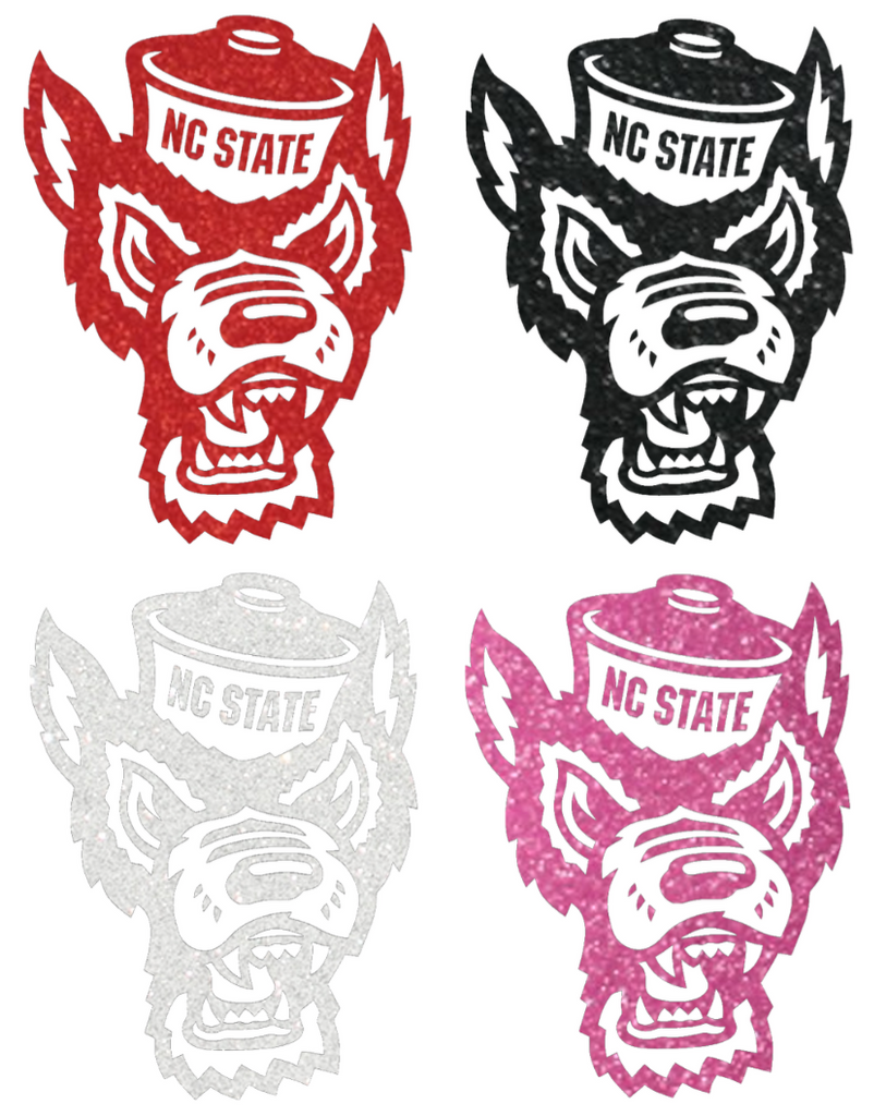 North Carolina State Wolfpack Metallic Sparkle Mascot Logo Premium DieCut Vinyl Decal PICK COLOR & SIZE