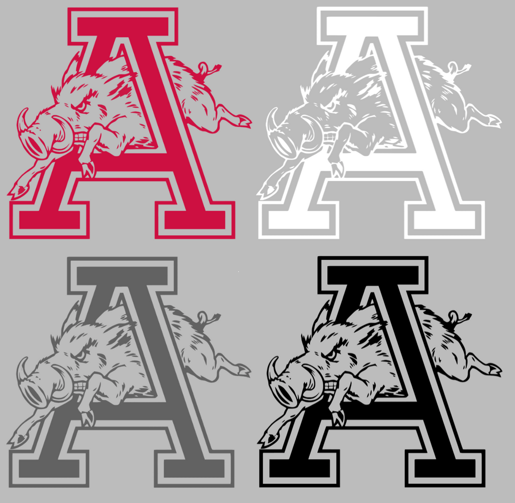 Arkansas Razorbacks Retro Throwback Premium DieCut Vinyl Decal PICK COLOR & SIZE