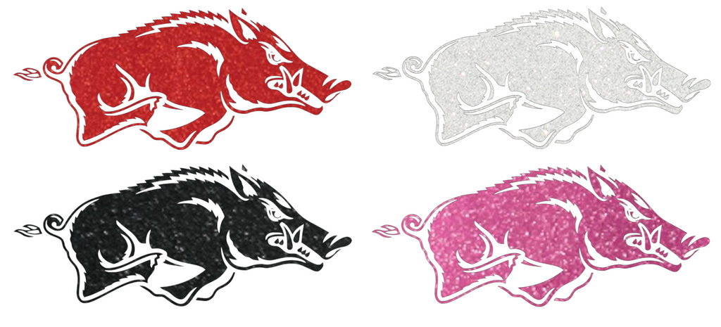 Arkansas Razorbacks Metallic Sparkle Team Logo Premium DieCut Vinyl Decal PICK COLOR & SIZE