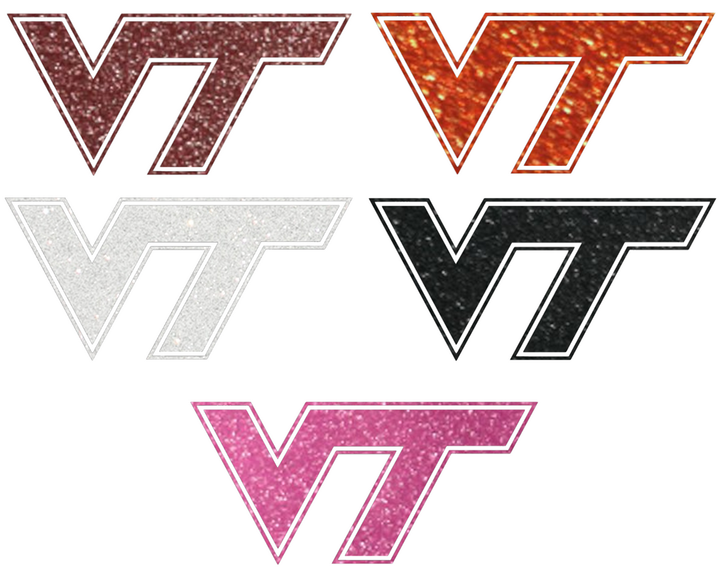 Virginia Tech Hokies Metallic Sparkle Team Logo Premium DieCut Vinyl Decal PICK COLOR & SIZE