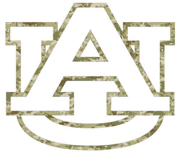 Auburn Tigers Team Logo Salute to Service Camouflage Camo Vinyl Decal PICK SIZE
