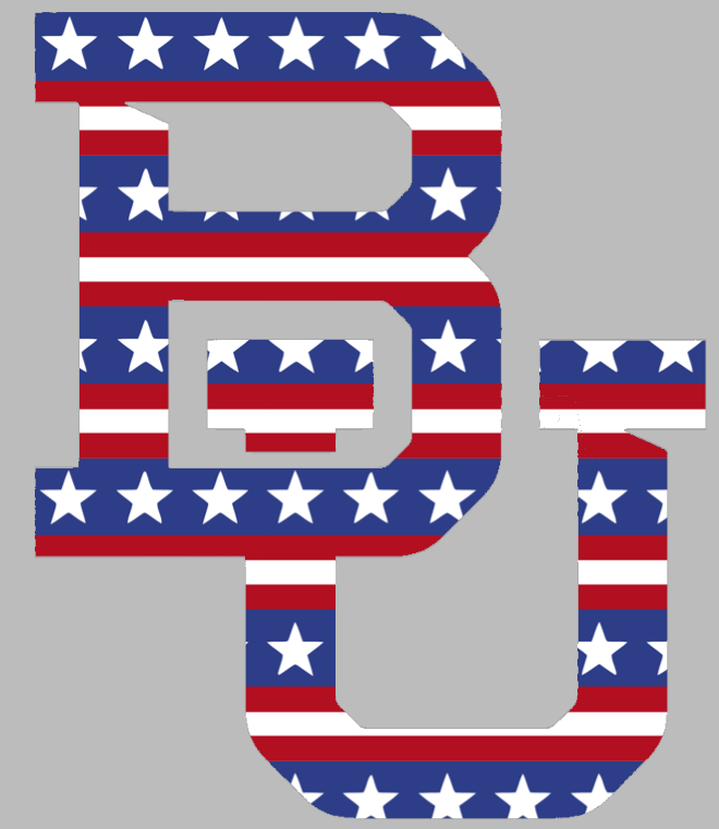 Baylor Bears Team Logo Stars & Stripes USA American Flag Vinyl Decal PICK SIZE