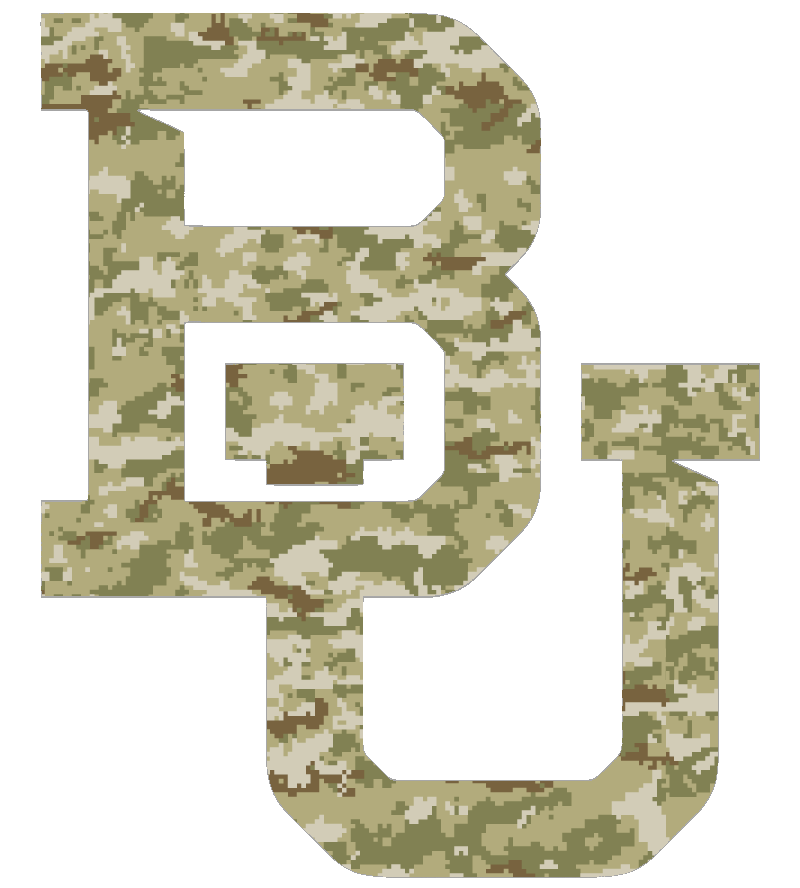 Baylor Bears Team Logo Salute to Service Camouflage Camo Vinyl Decal PICK SIZE
