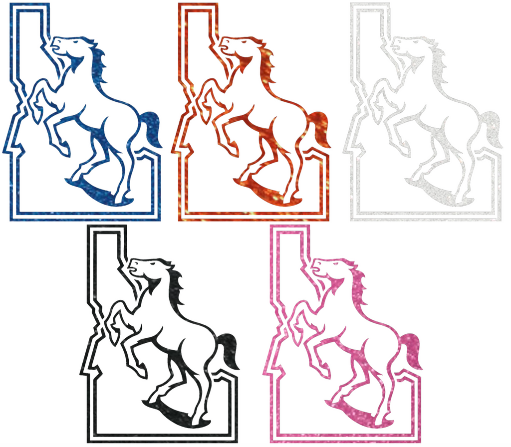Boise State Broncos Metallic Sparkle Retro Logo Premium DieCut Vinyl Decal PICK COLOR & SIZE