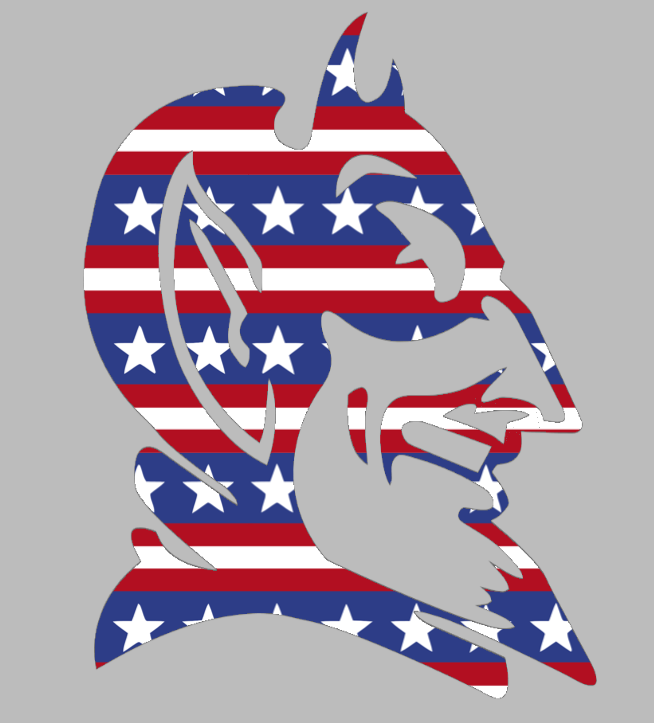 Duke Blue Devils Mascot Logo Stars & Stripes USA American Flag Vinyl Decal PICK SIZE