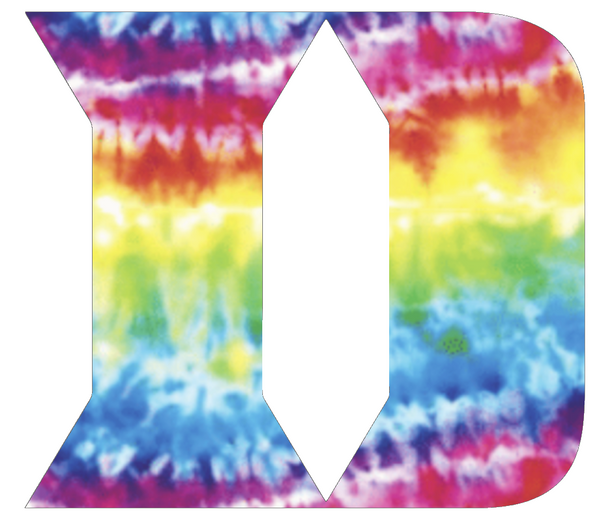 Duke Blue Devils Team Logo Crucial Catch Cancer Tie Dye Vinyl Decal PICK SIZE