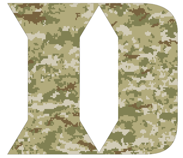 Duke Blue Devils Team Logo Salute to Service Camouflage Camo Vinyl Decal PICK SIZE