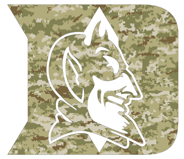 Duke Blue Devils Alternate Logo Salute to Service Camouflage Camo Vinyl Decal PICK SIZE