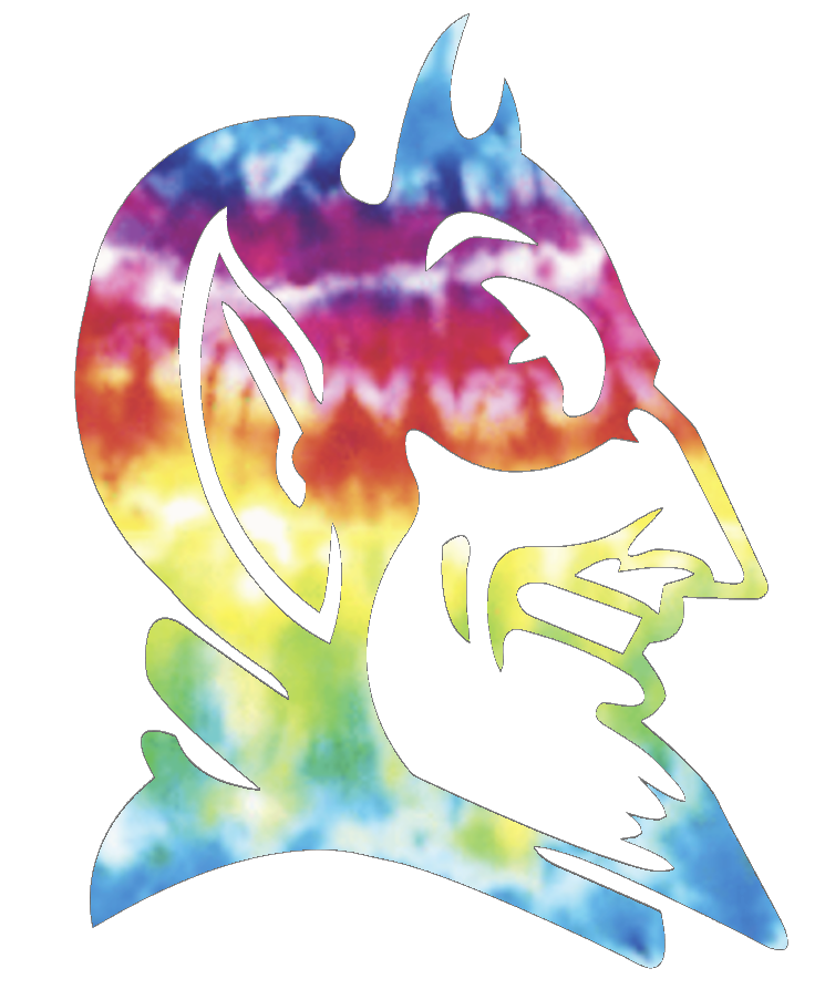 Duke Blue Devils Mascot Logo Crucial Catch Cancer Tie Dye Vinyl Decal PICK SIZE