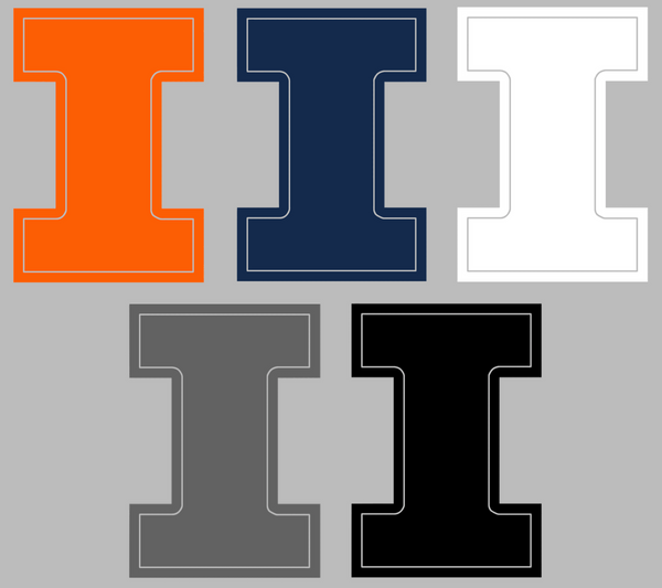 Illinois Fighting Illini Team Logo Premium DieCut Vinyl Decal PICK COLOR & SIZE