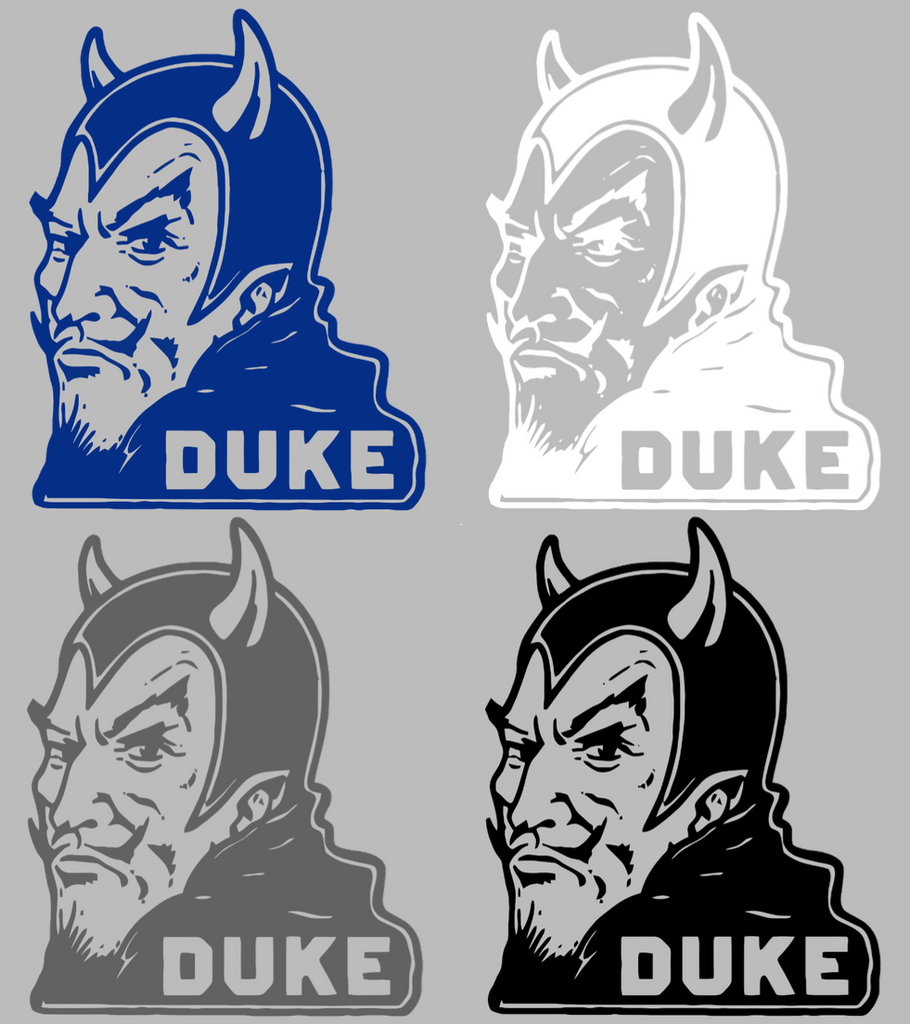 Duke Blue Devils Retro Throwback Logo Premium DieCut Vinyl Decal PICK COLOR & SIZE