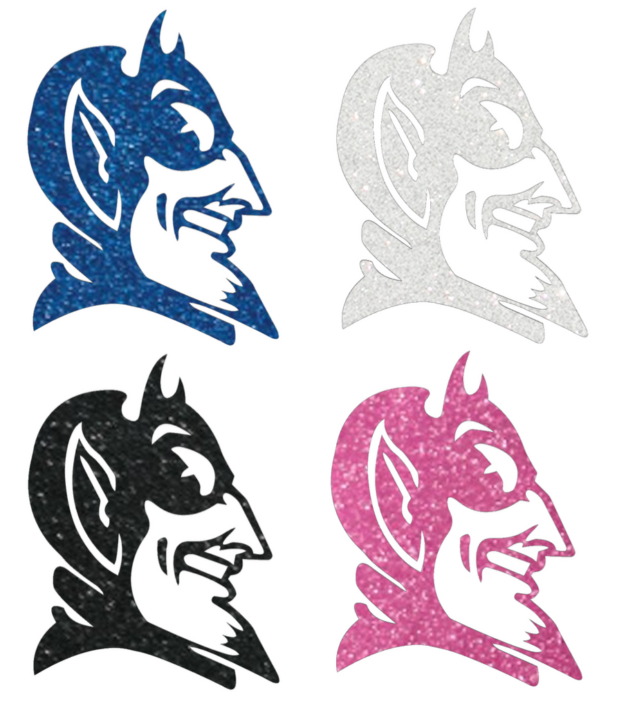 Duke Blue Devils Metallic Sparkle Mascot Logo Premium DieCut Vinyl Decal PICK COLOR & SIZE