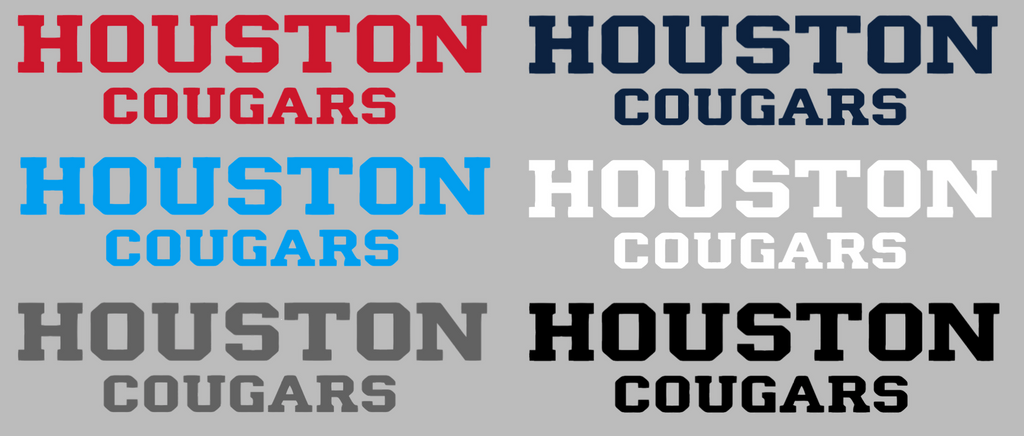 Houston Cougars Team Name Logo Premium DieCut Vinyl Decal PICK COLOR & SIZE