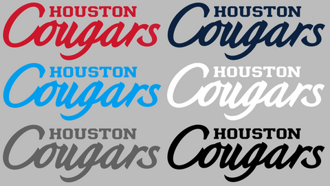 Houston Cougars Team Name Script Logo Premium DieCut Vinyl Decal PICK COLOR & SIZE