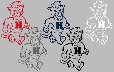 Houston Cougars Retro Throwback UH Logo Premium DieCut Vinyl Decal PICK COLOR & SIZE