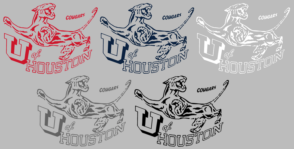 Houston Cougars Retro Throwback Logo Premium DieCut Vinyl Decal PICK COLOR & SIZE