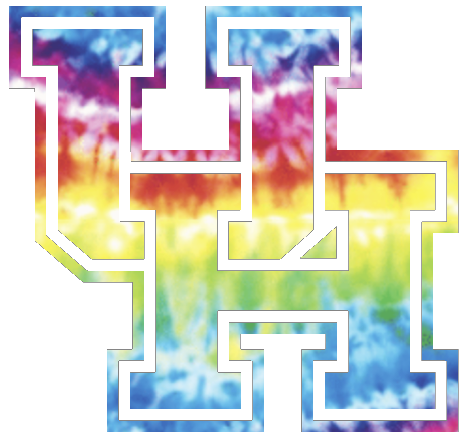 Houston Cougars Team Logo Crucial Catch Cancer Tie Dye Vinyl Decal PICK SIZE