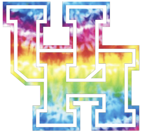 Houston Cougars Team Logo Crucial Catch Cancer Tie Dye Vinyl Decal PICK SIZE