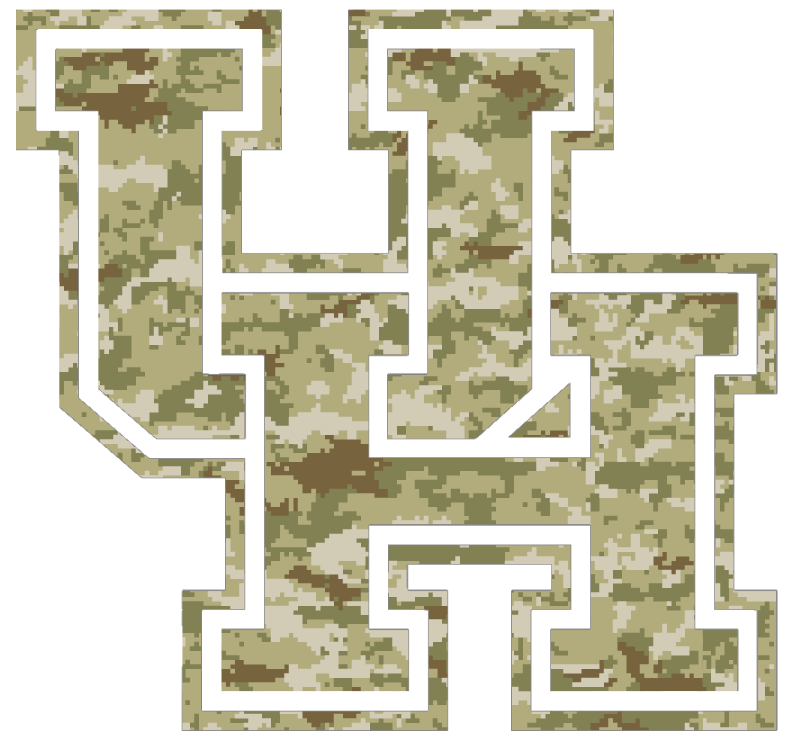 Houston Cougars Team Logo Salute to Service Camouflage Camo Vinyl Decal PICK SIZE