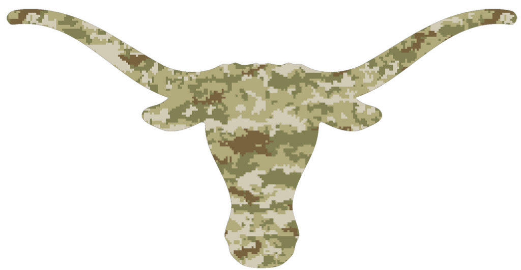 Texas Longhorns Team Logo Salute to Service Camouflage Camo Vinyl Decal PICK SIZE