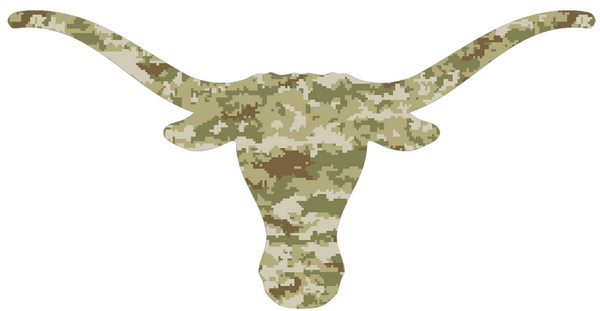Texas Longhorns Team Logo Salute to Service Camouflage Camo Vinyl Decal PICK SIZE