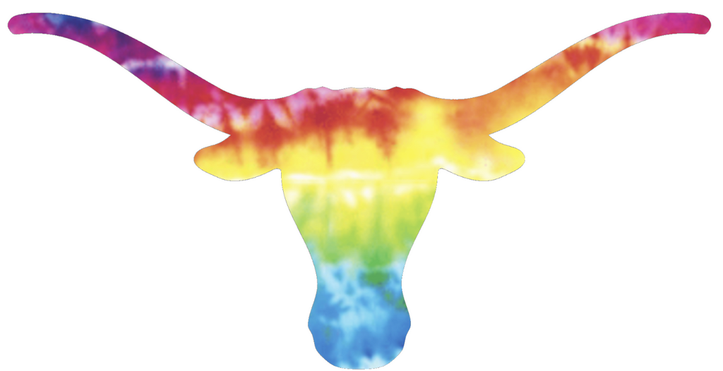 Texas Longhorns Team Logo Crucial Catch Cancer Tie Dye Vinyl Decal PICK SIZE