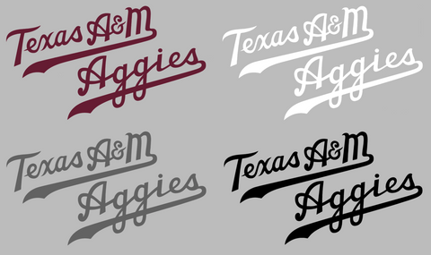 Texas A&M Aggies Script Team Name Logo Premium DieCut Vinyl Decal PICK COLOR & SIZE
