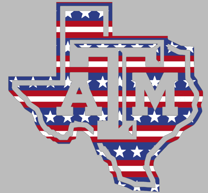 Texas A&M Aggies Alternate Logo Stars & Stripes USA American Flag Vinyl Decal PICK SIZE