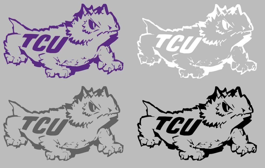 TCU Horned Frogs Retro Throwback Logo Premium DieCut Vinyl Decal PICK COLOR & SIZE