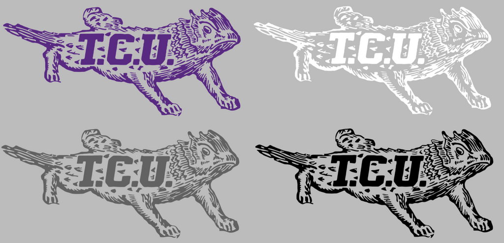 TCU Horned Frogs Retro Throwback Logo Premium DieCut Vinyl Decal PICK COLOR & SIZE