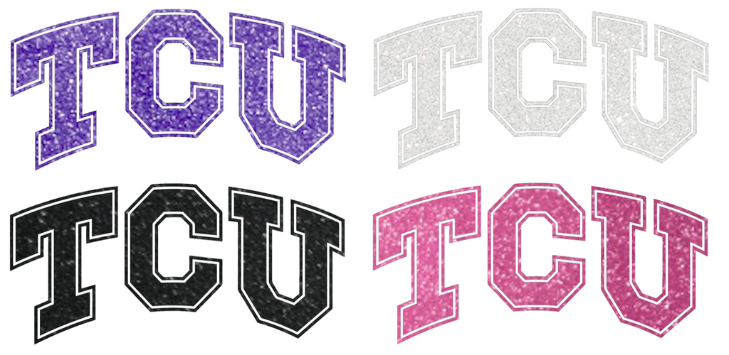 TCU Horned Frogs Metallic Sparkle Team Logo Premium DieCut Vinyl Decal PICK COLOR & SIZE