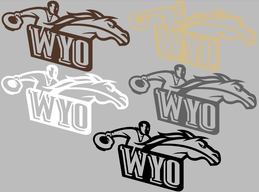 Wyoming Cowboys Retro Throwback Logo Premium DieCut Vinyl Decal PICK COLOR & SIZE