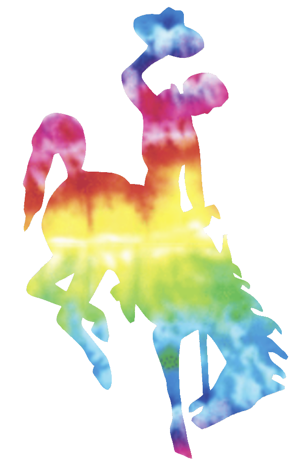 Wyoming Cowboys Team Logo Crucial Catch Cancer Tie Dye Vinyl Decal PICK SIZE