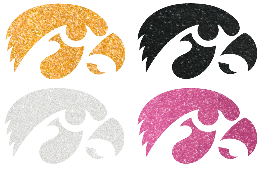 Iowa Hawkeyes Metallic Sparkle Team Logo Premium DieCut Vinyl Decal PICK COLOR & SIZE