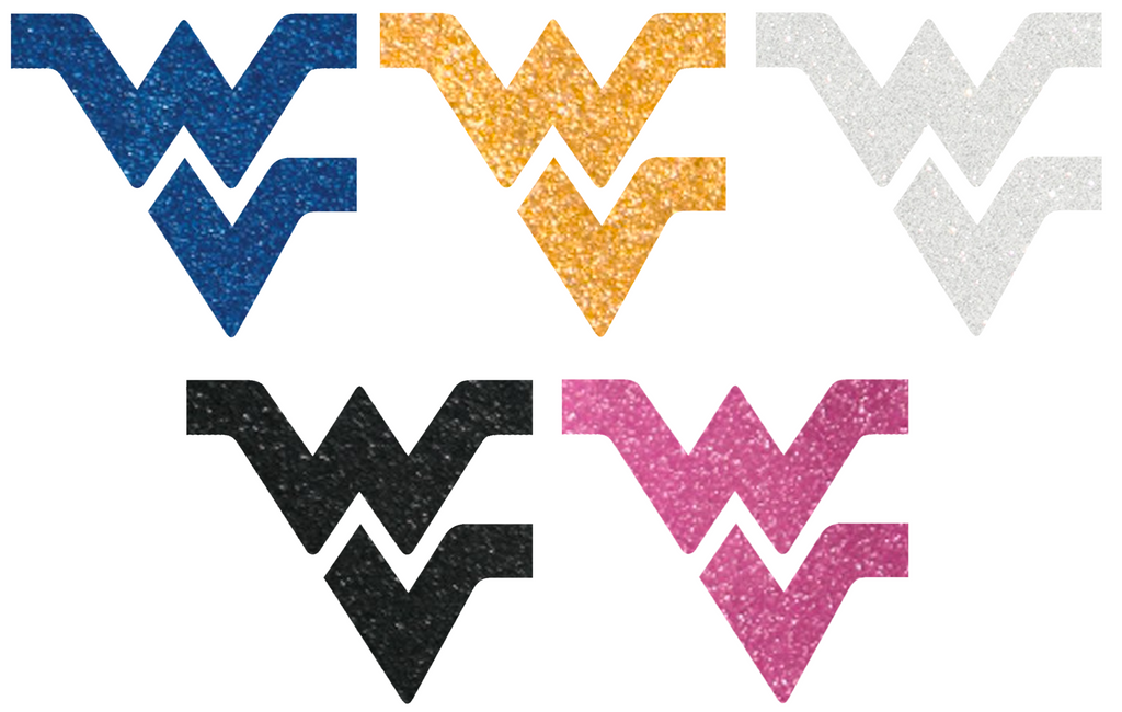 West Virginia Mountaineers Metallic Sparkle Team Logo Premium DieCut Vinyl Decal PICK COLOR & SIZE