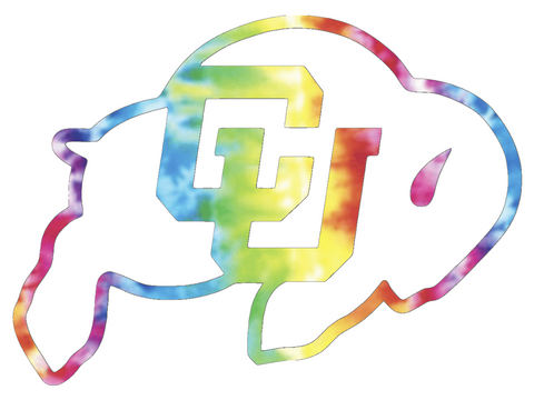 Colorado Buffaloes Team Logo Crucial Catch Cancer Tie Dye Vinyl Decal PICK SIZE