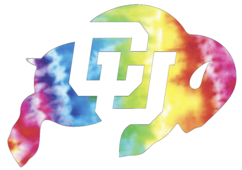 Colorado Buffaloes Alternate Logo Crucial Catch Cancer Tie Dye Vinyl Decal PICK SIZE