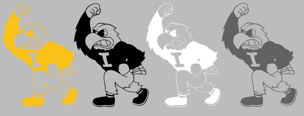 Iowa Hawkeyes Retro Throwback Logo Premium DieCut Vinyl Decal PICK COLOR & SIZE