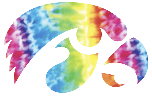 Iowa Hawkeyes Team Logo Crucial Catch Cancer Tie Dye Vinyl Decal PICK SIZE