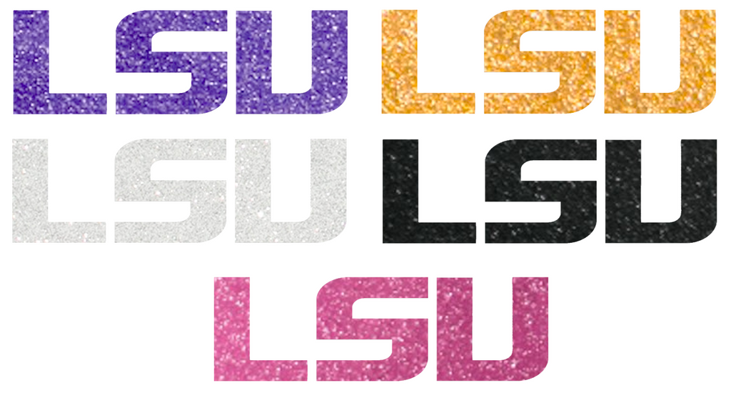 LSU Tigers Metallic Sparkle Team Logo Premium DieCut Vinyl Decal PICK COLOR & SIZE