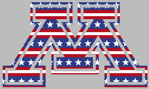 Minnesota Golden Gophers Team Logo Stars & Stripes USA American Flag Vinyl Decal PICK SIZE
