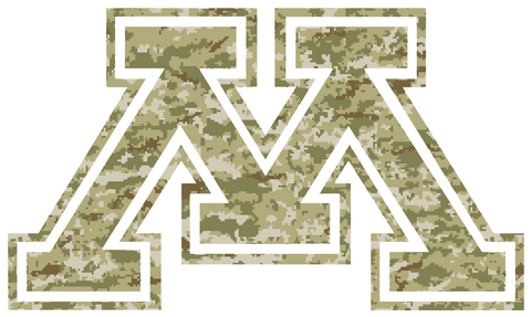 Minnesota Golden Gophers Team Logo Salute to Service Camouflage Camo Vinyl Decal PICK SIZE